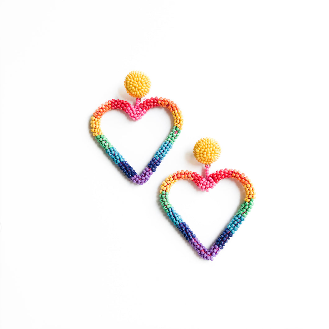 Rainbow Beaded Hearts