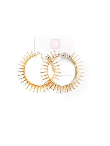 Spunky Gold Hoops