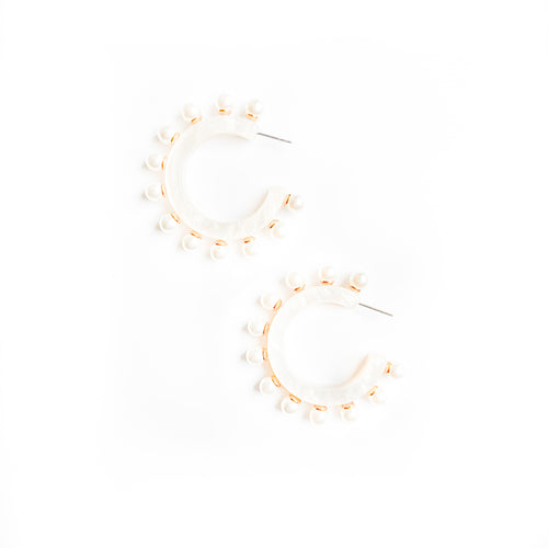 White stud hoops