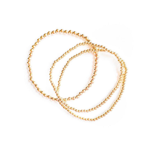 Gold Bead Bracelet Set- 3