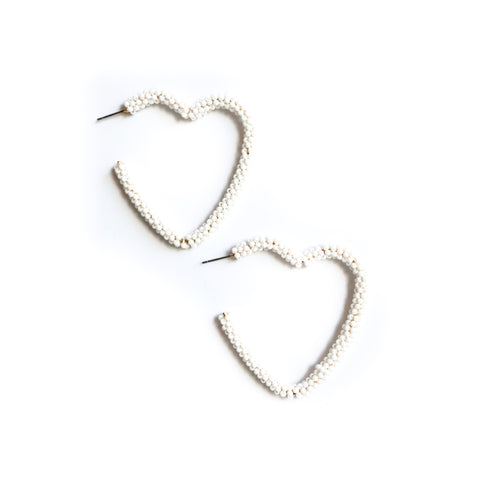 White beaded Hearts
