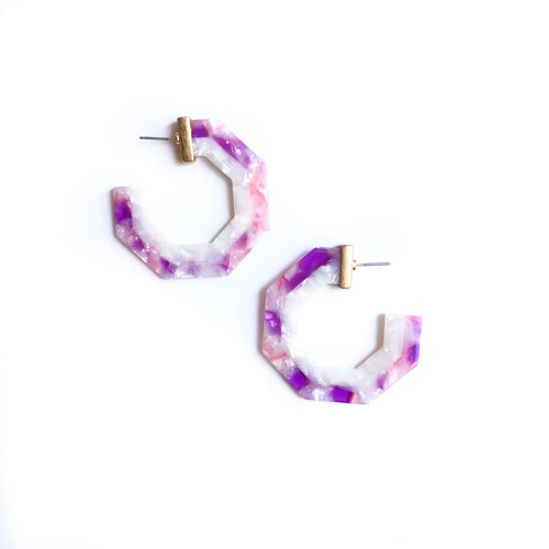 Purple Geometric Hoop